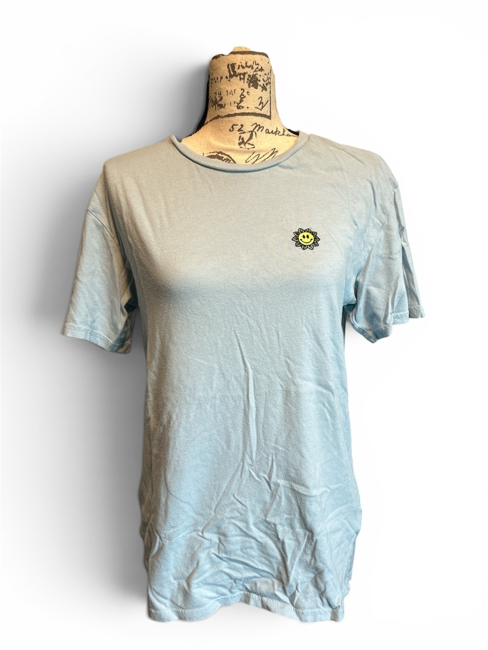 PacSun Light Blue Smiley Sun Graphic Tee
